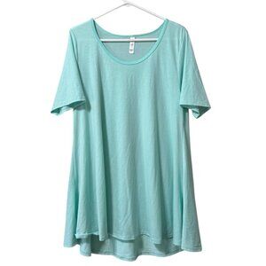 LuLaRoe Blue Tunic Shirt Women Size Large Lightweight Stretch Lounge Travel City